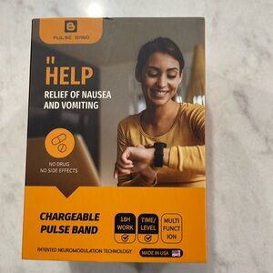Pulse band for motion sickness relief.